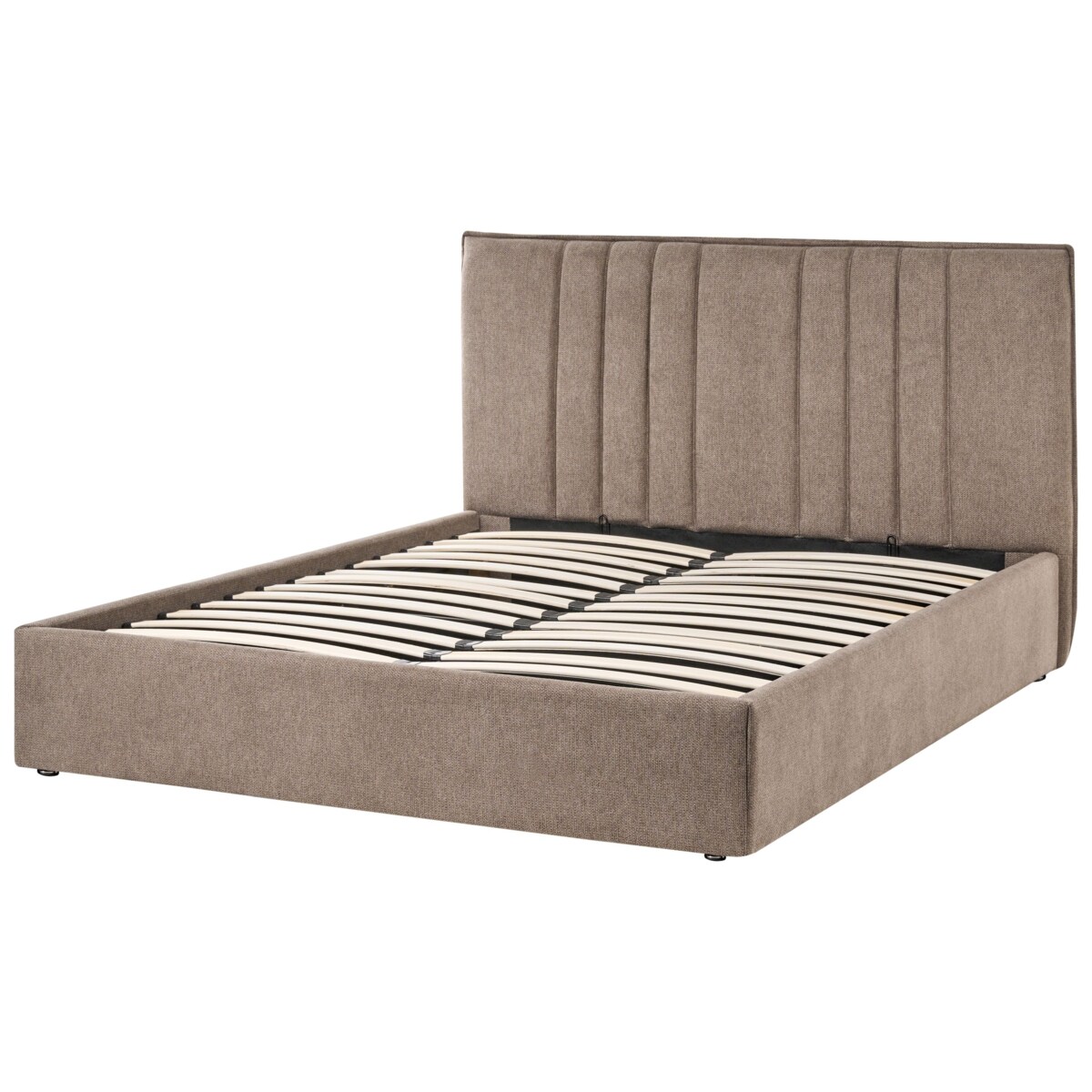 Łóżko z pojemnikiem TARASCON 140 x 200 cm Beżowoszary