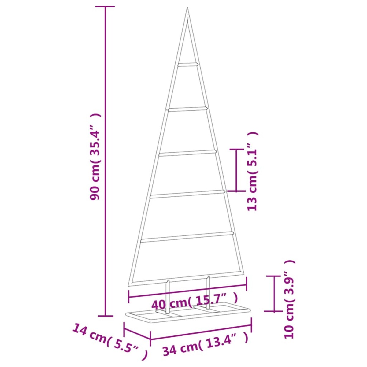 vidaXL Metalowa choinka świąteczna, do dekoracji, czarna, 90 cm