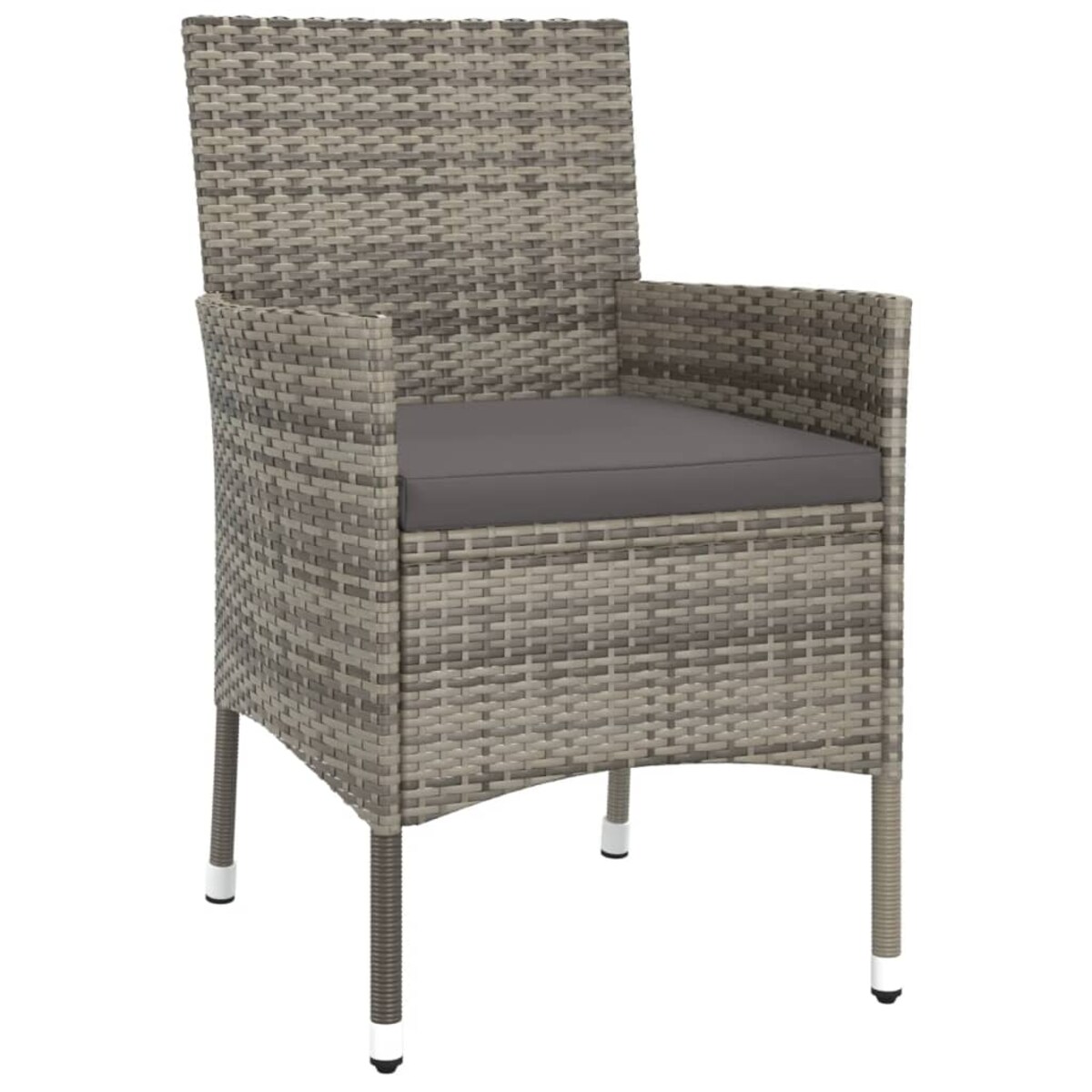 vidaXL 3-cz. zestaw mebli ogrodowych z poduszkami, szary, polirattan