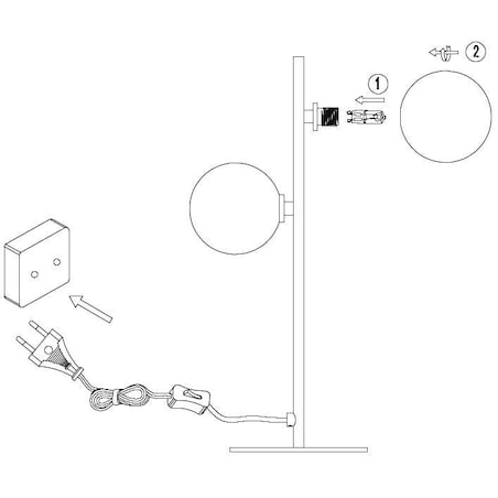 Loftowa LAMPA stołowa TYCHO 45574/02/30 Lucide metalowa LAMPKA szklane kule przydymione czarne
