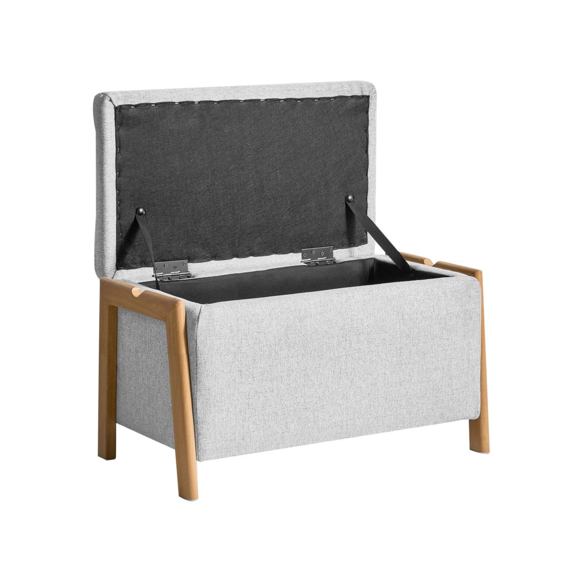 Komplet wypoczynkowy dla 3 osób EDLAND Jasnoszary z ławką