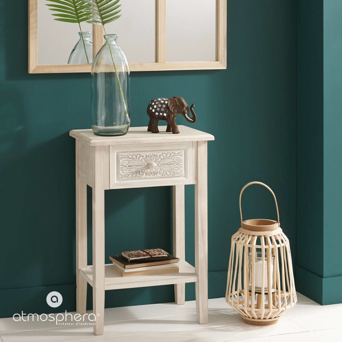 Lampion rattanowy Natural, wys. 35 cm