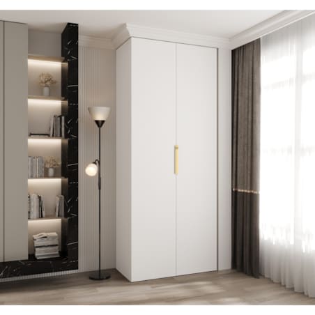 Szafa dwudrzwiowa Como 4 100 gł.40 biały+złoty