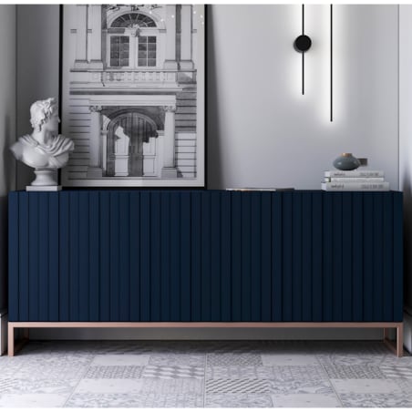 Komoda RTV Glamour Szafka RTV Granatowy MAT 168 cm