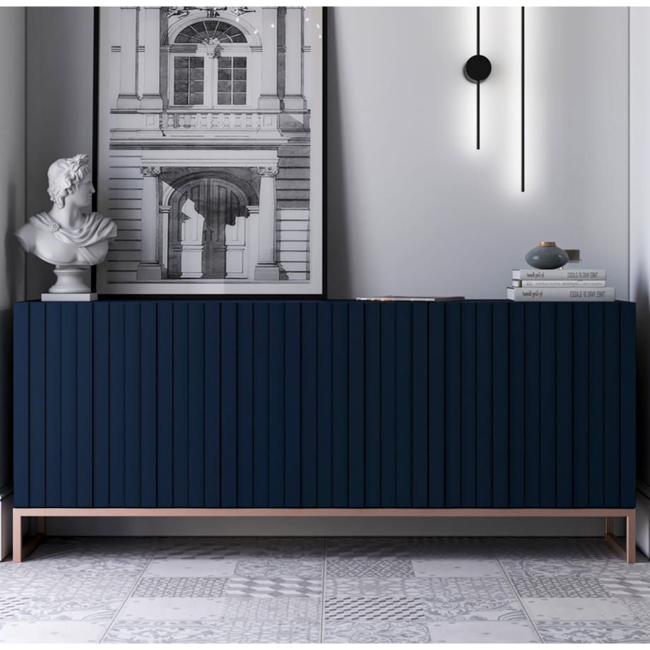 Komoda RTV Glamour Szafka RTV Granatowy MAT 168 cm