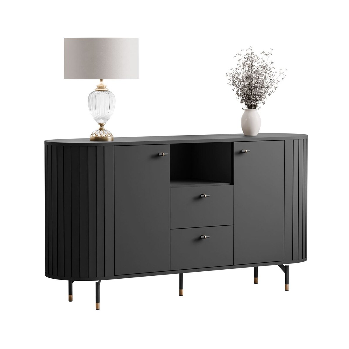 Komoda ELODIE 150 2D2S czarna