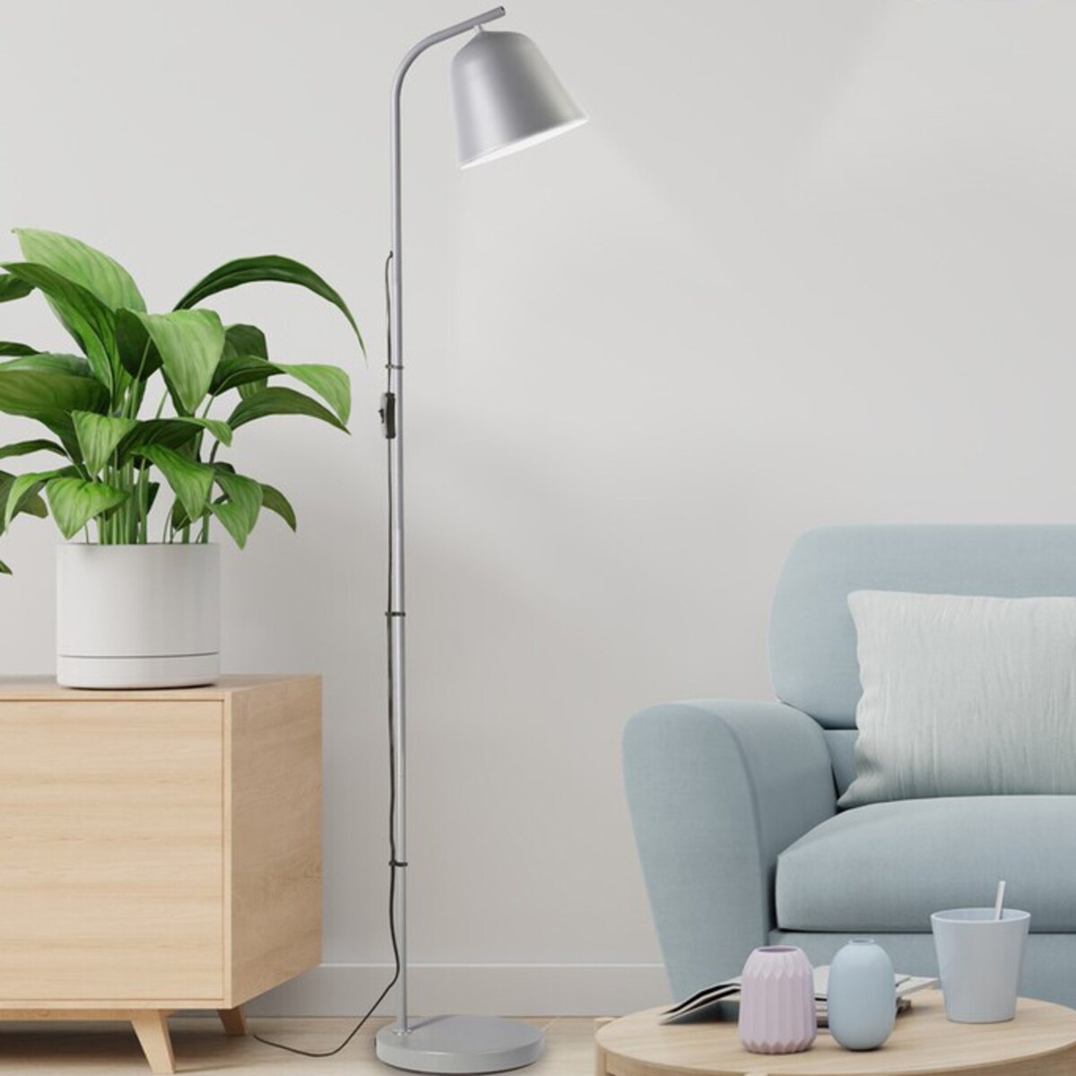 Podłogowa lampa Malia 3096 regulowana z włącznikiem loftowa szara