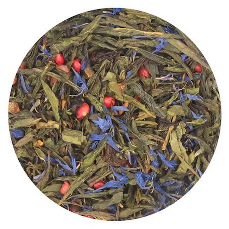 Herbata zielona JAGODOWE MARZENIE o smaku jagód z nutą cynamonu PREMIUM - herbata liściasta sypana mieszanka napar susz - gotowa na prezent upominek