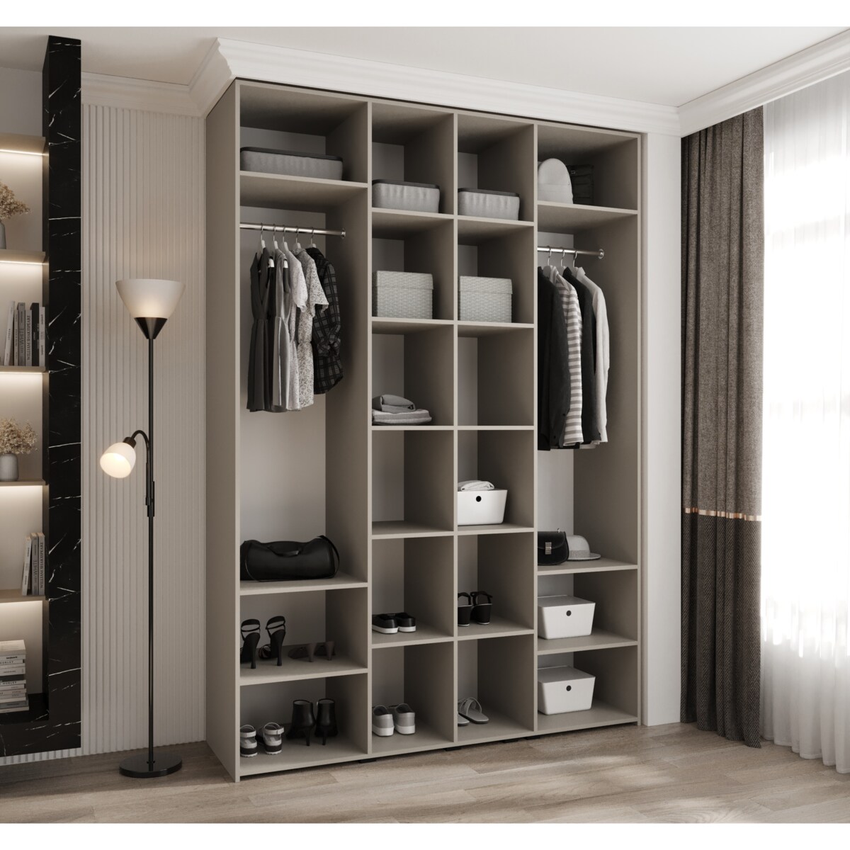 Szafa czterodrzwiowa Como 2 170 gł.50 kaszmir+czarny