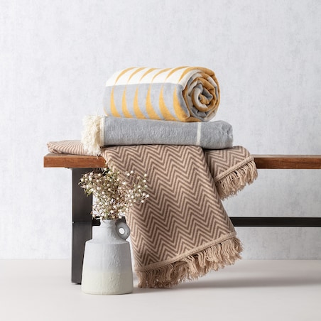 Koc Cosy Home 150x200 Grey&Ecru Check, 150 x 200 cm