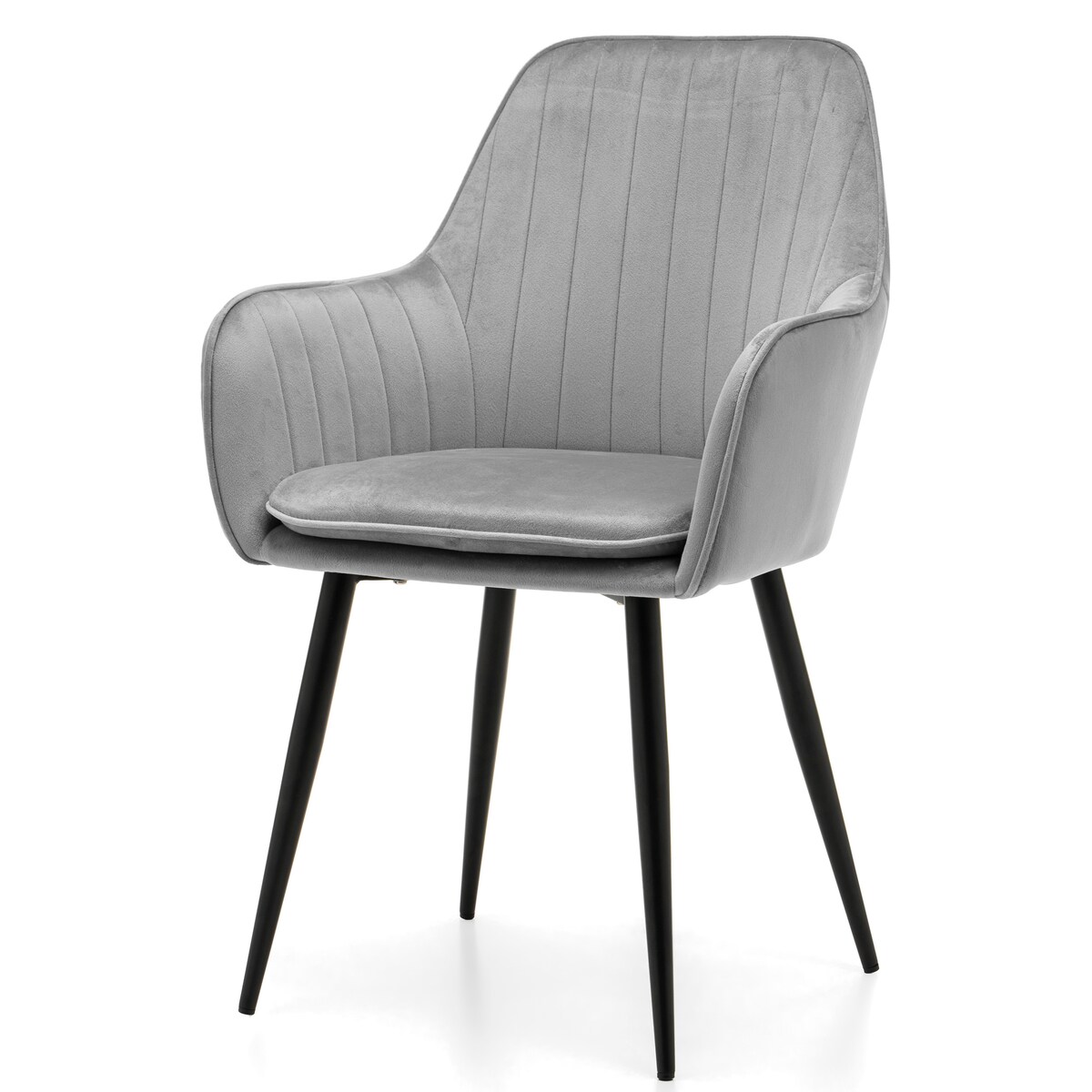 Krzesło tapicerowane EMILIA jasnoszara welur salon jadalnia