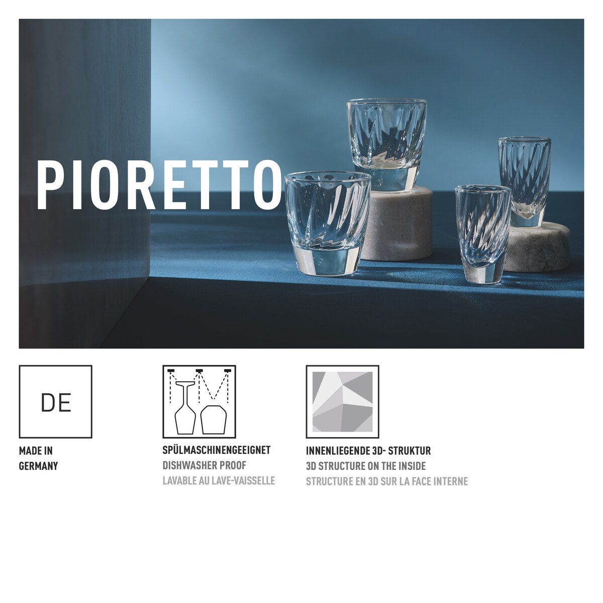 Ritzenhoff Pioretto Espresso Zestaw 2 Kryształowych szklanek do Espresso kieliszków do nalewki wódki shotów nr3