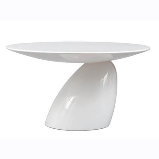 Elegancki stół Fungo Grande do salonu okrągły biały, King Home