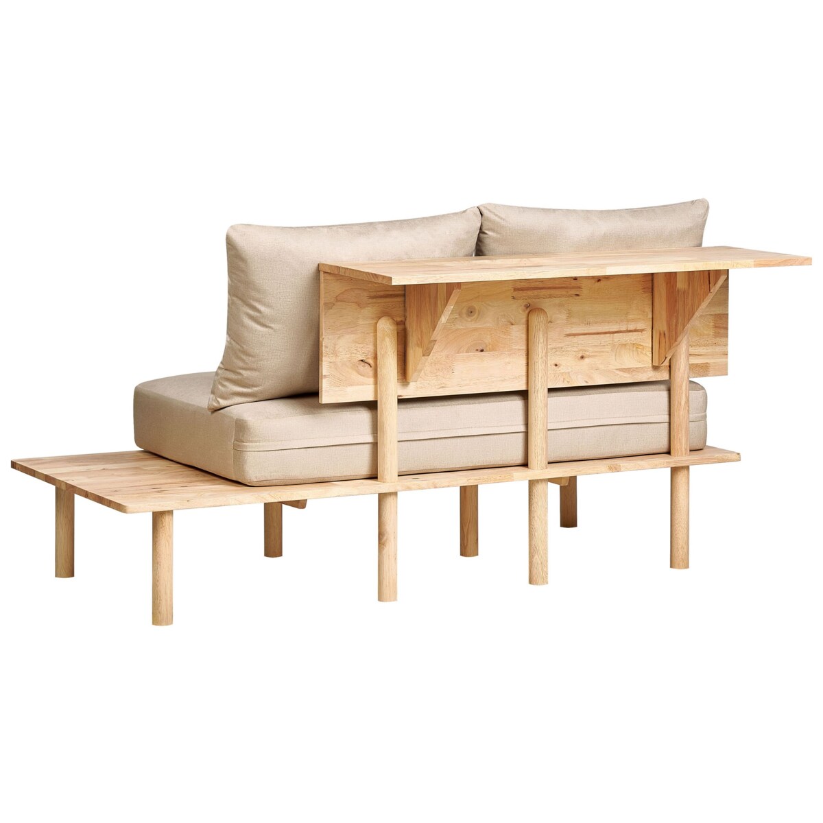 Sofa 2-osobowa ze stolikiem beżowa SALO