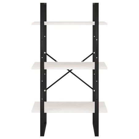 vidaXL Regał, biały, 60x30x105 cm, lite drewno sosnowe