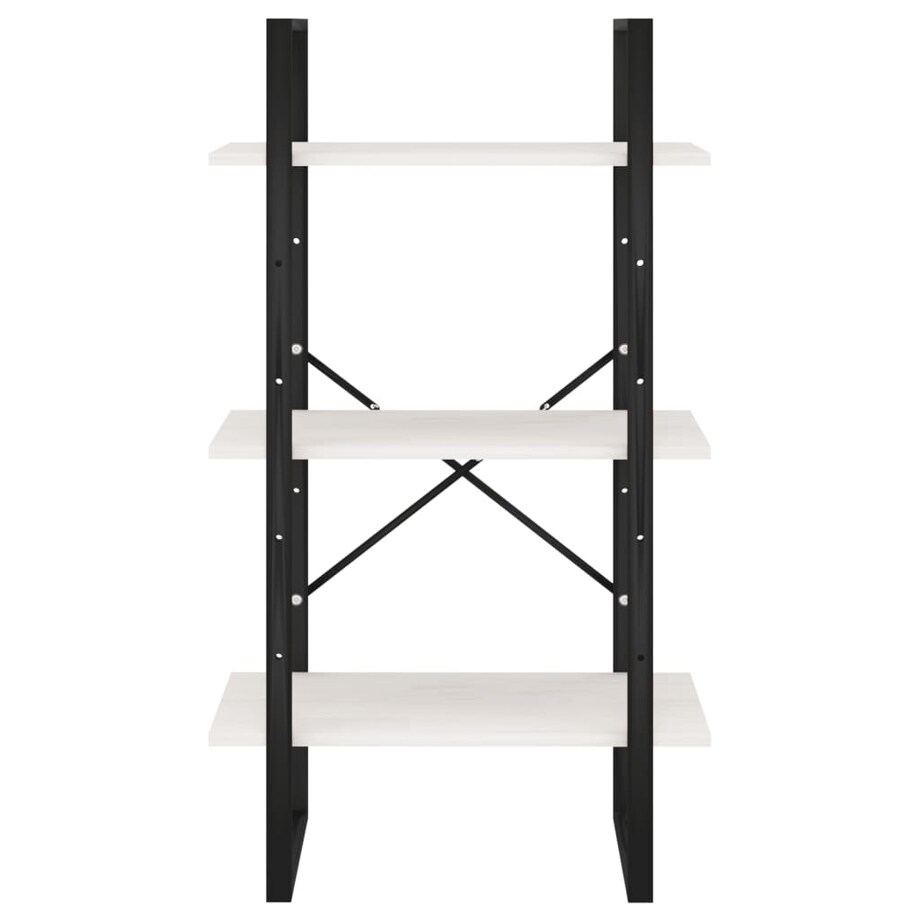 vidaXL Regał, biały, 60x30x105 cm, lite drewno sosnowe