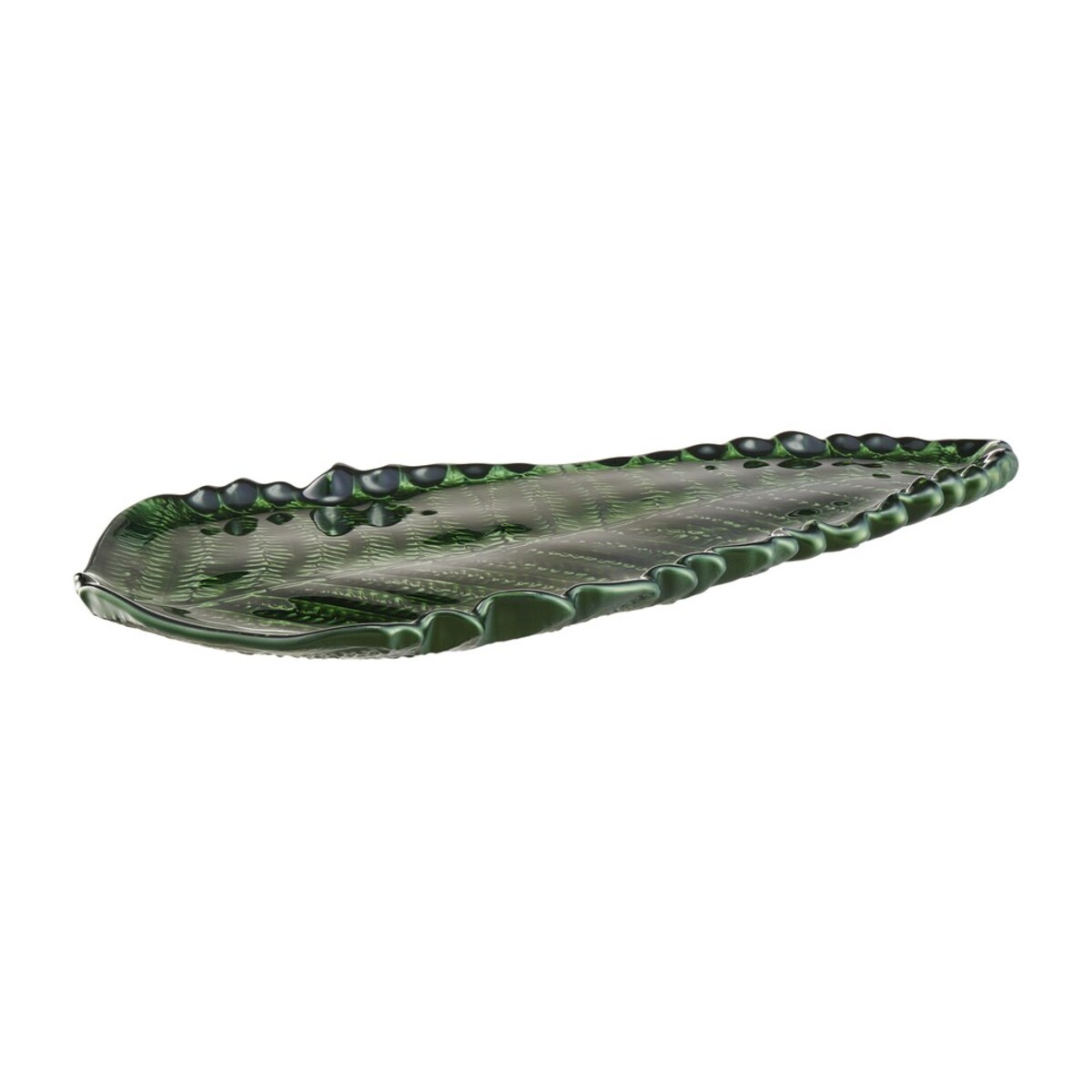 VILLA ITALIA Talerz podłużny półmisek szklany 38 cm GREEN AURA