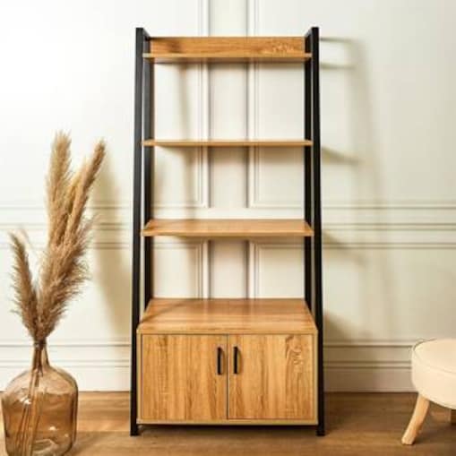 Regał Police naturalny/ czarny