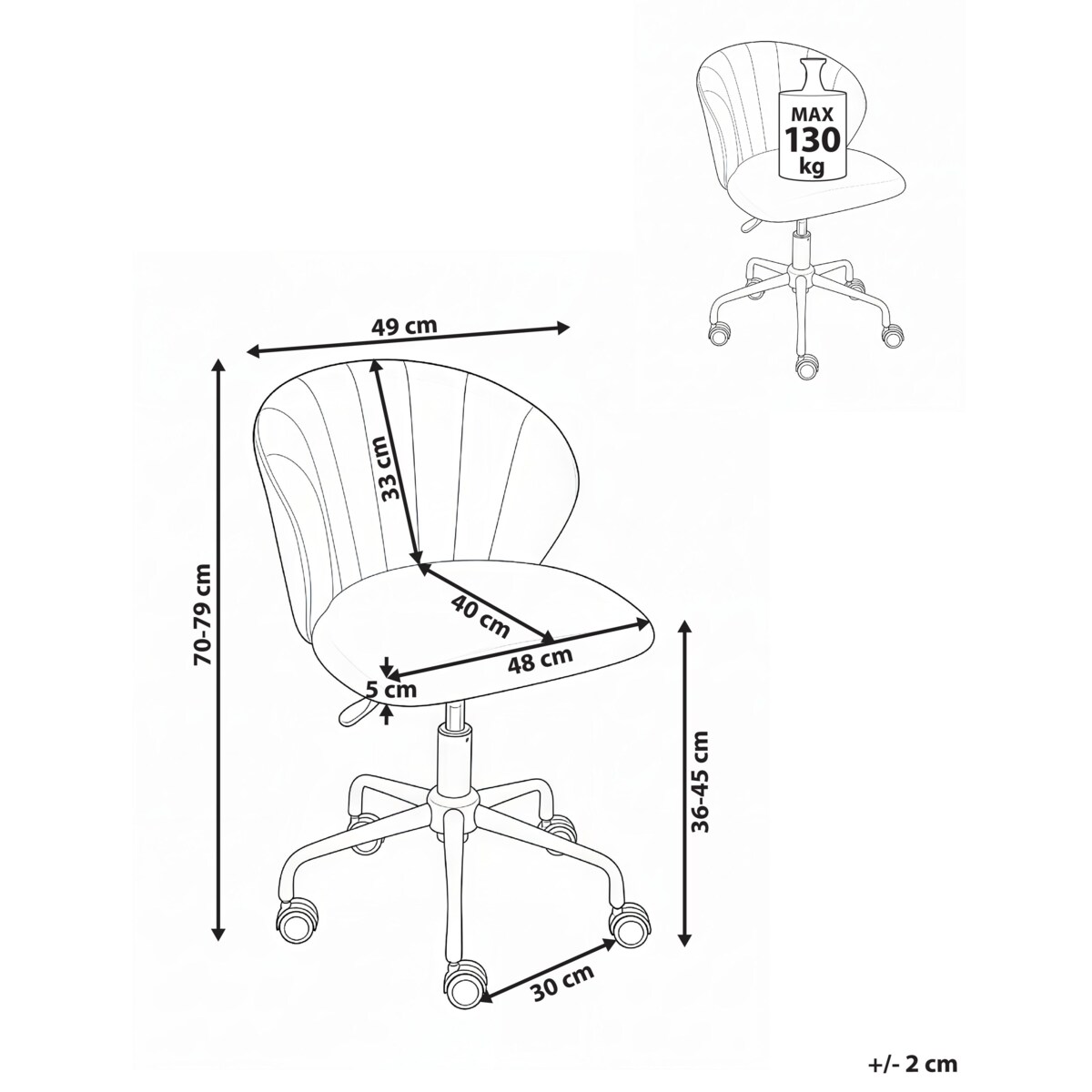 Krzesło obrotowe CHEERFUL Welur Błękitny