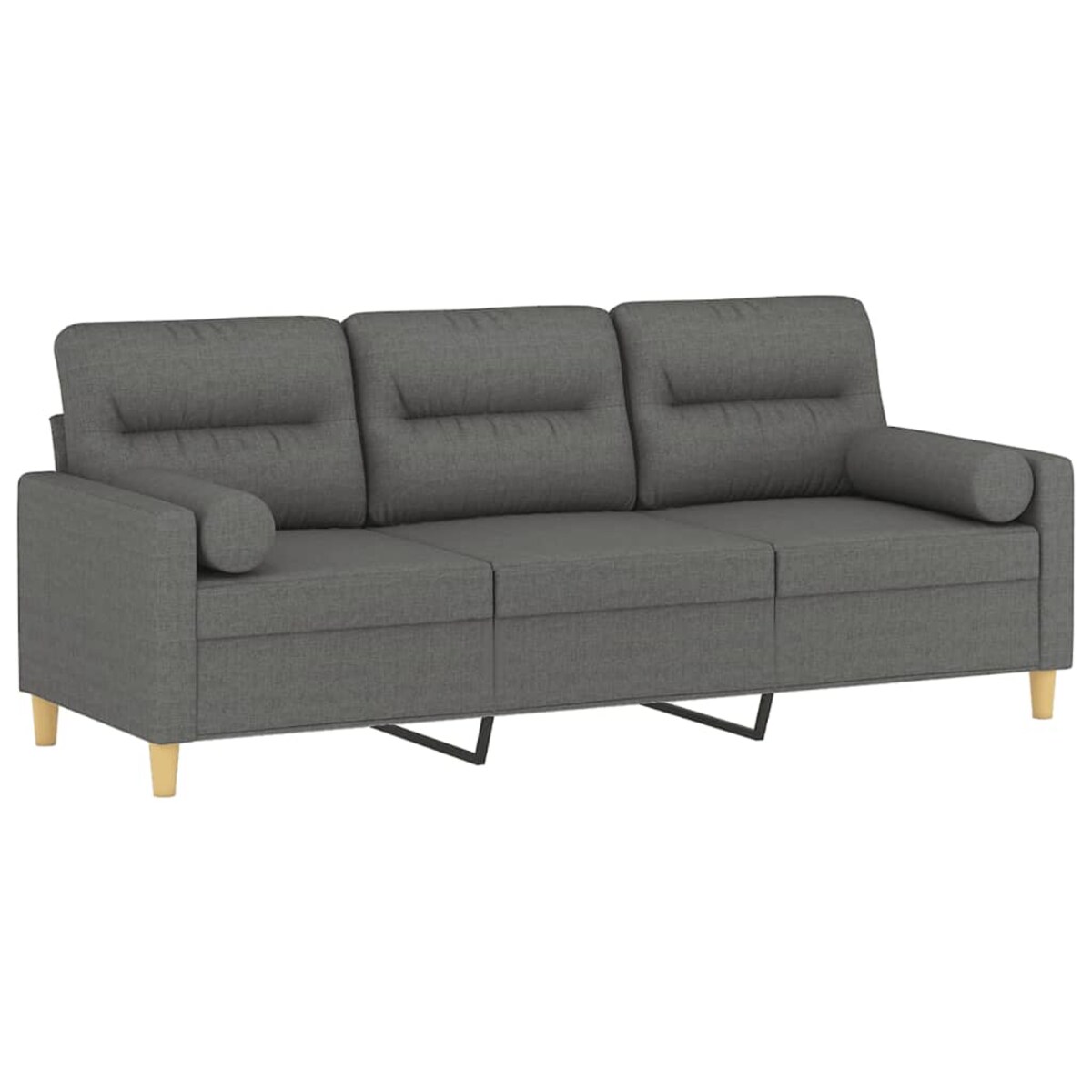 vidaXL 3-osobowa sofa z poduszkami, ciemnoszara, 180 cm, tkanina
