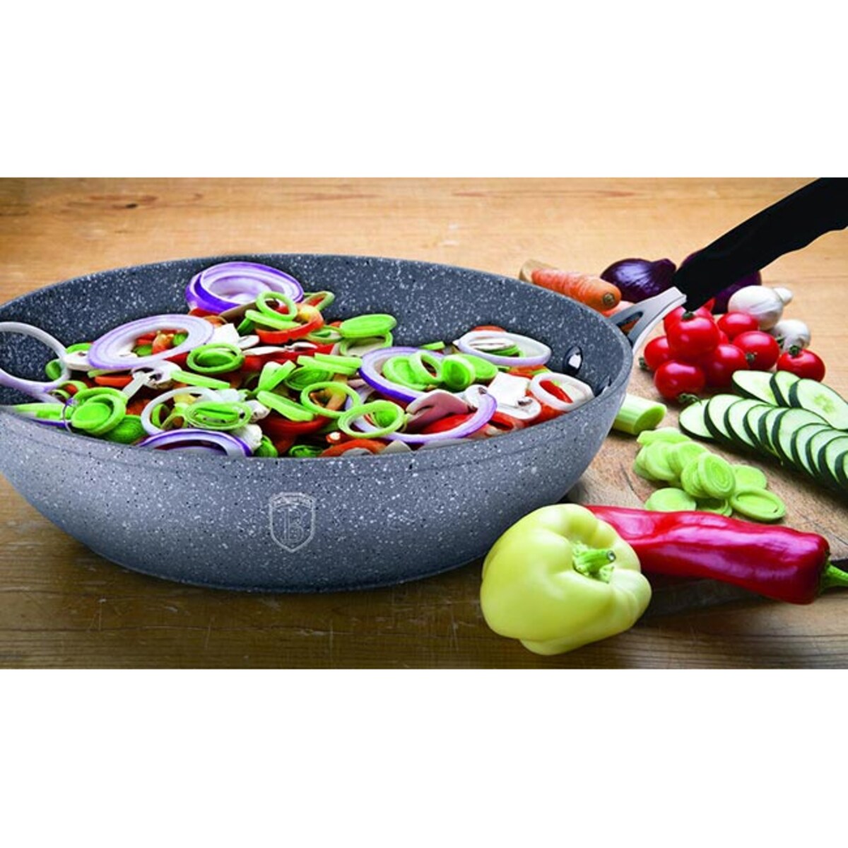 Patelnia wok BERLINGER HAUS 28cm Gray Stone Touch