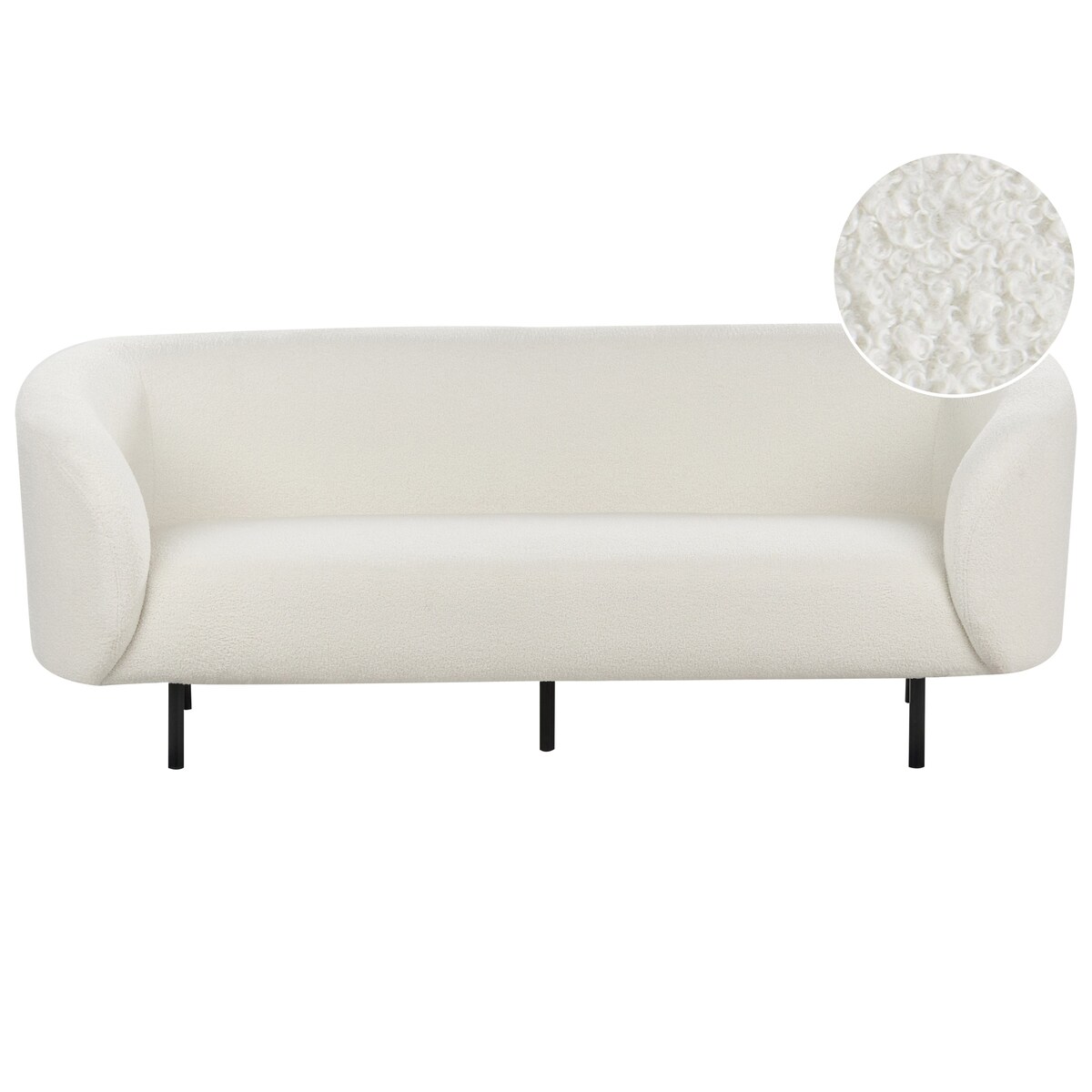 Sofa dla 3 osób LOEN Boucle Biały
