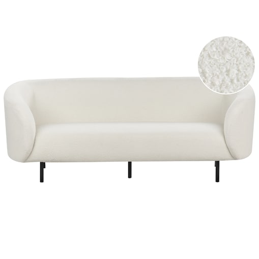 Sofa dla 3 osób LOEN Boucle Biały