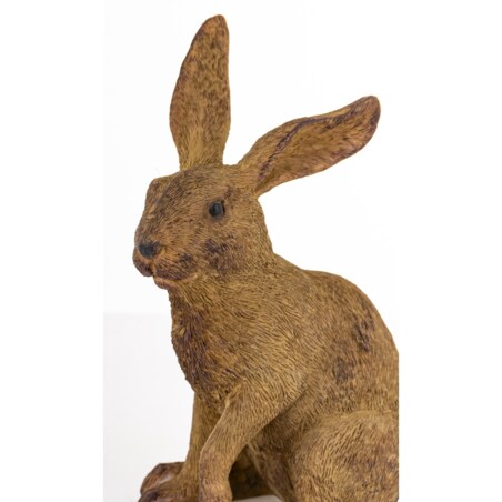 Dekoracja - siedzący zając 16,5x11,5x7 cm HARE brązowy mały