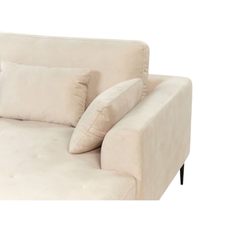 Narożnik welurowy lewostronny kremowy FLAM