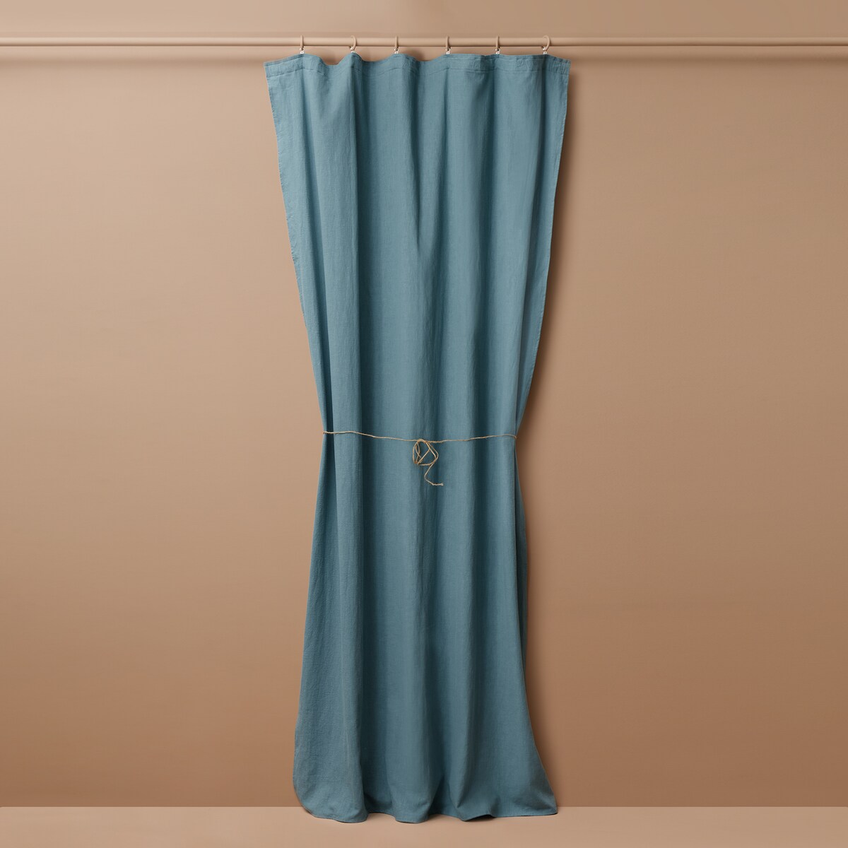 Lniana zasłona w kolorze zgaszonego turkusu Merida 140x250