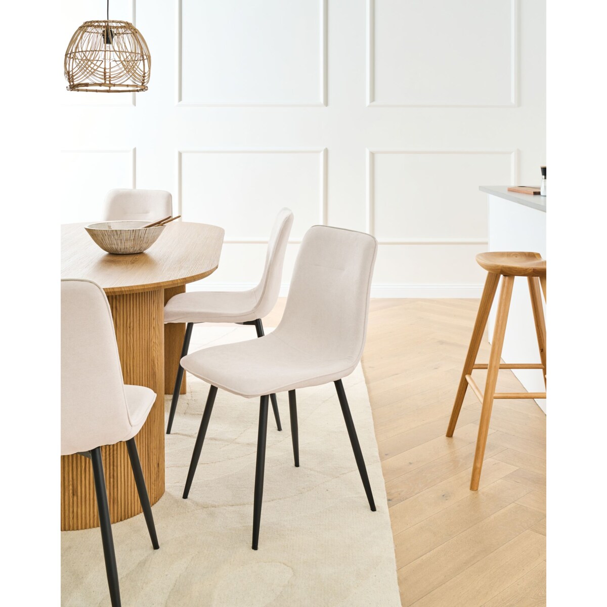 Zestaw 4 krzeseł do jadalni TUSCOLA Jasnobeżowy