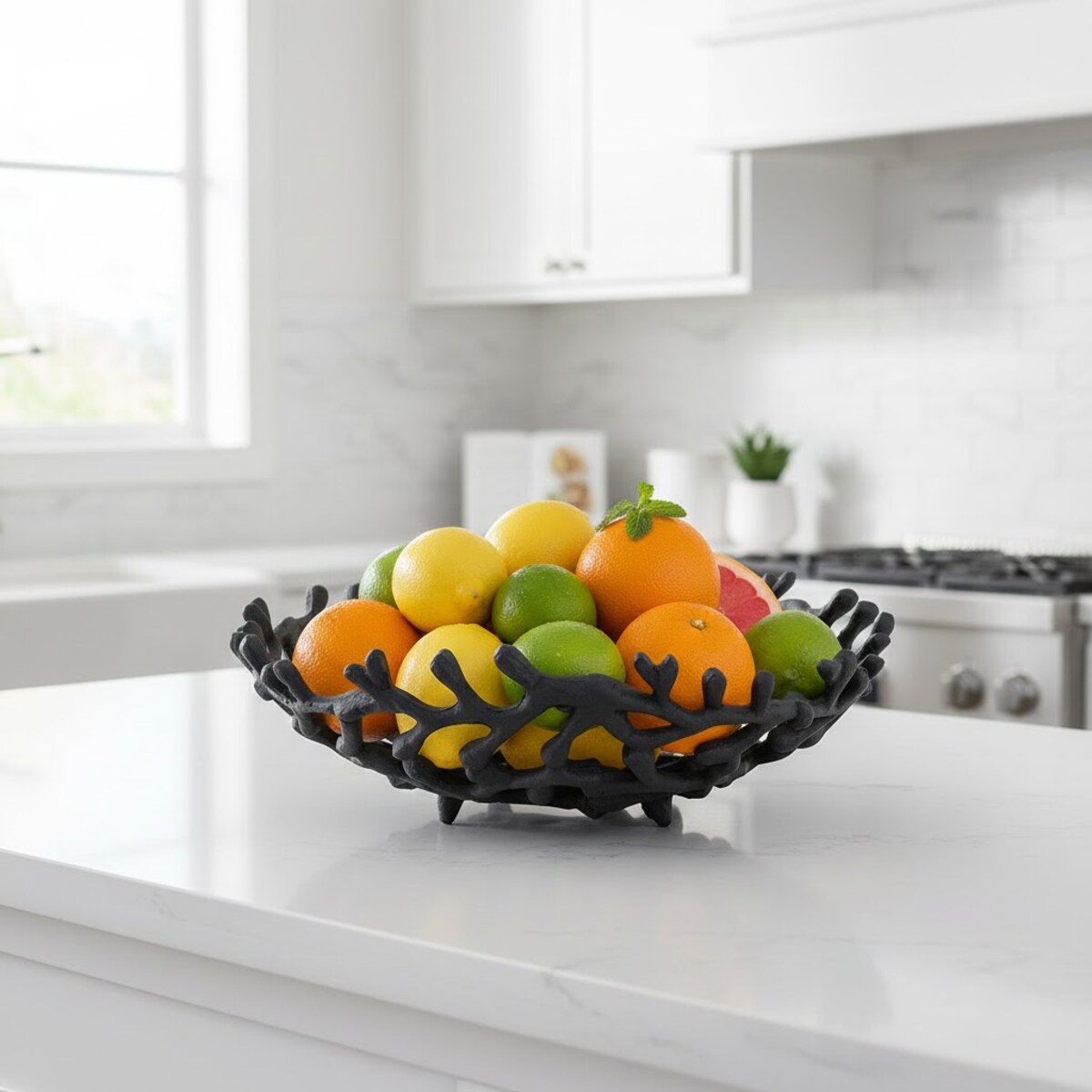 PATERA NA OWOCE CZARNA 30cm RAFA KORALOWA KORALOWIEC DO DOMU SALONU PREZENT