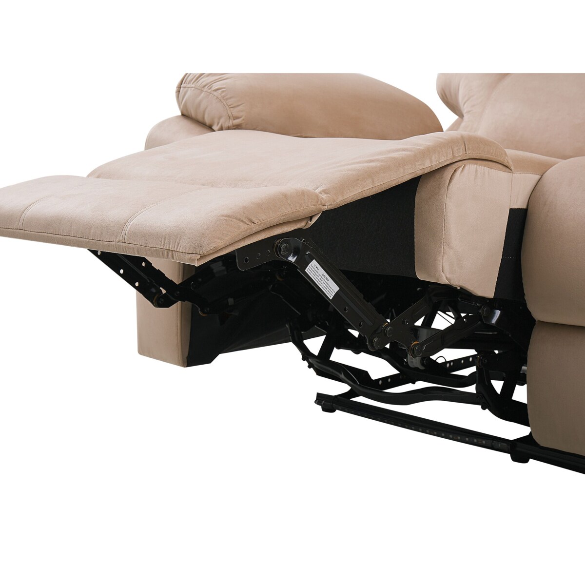 Sofa z elektryczną funkcją relaksu 3-osobowa welurowa LED z ładowarką beżowa BERGEN