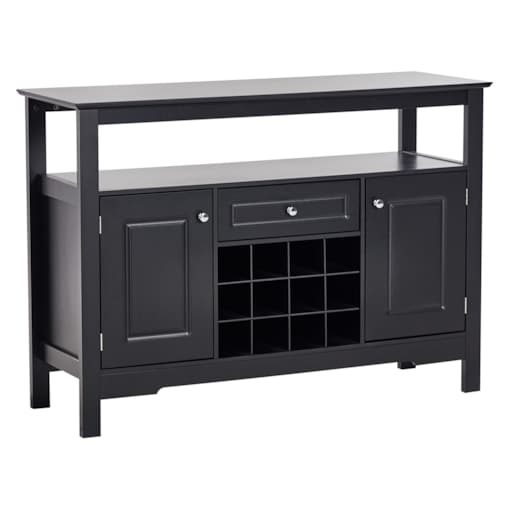 Szafka z półką na wino dwudrzwiowa czarna TIMBOON
