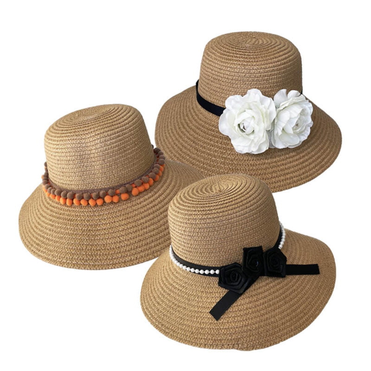 Słomkowy kapelusz dla dorosłych DIY - kolor kawowy