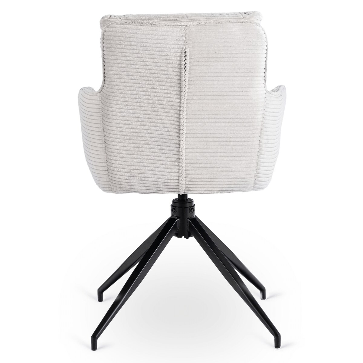 Krzesło Obrotowe Kubełkowe Tapicerowane Do Jadalni Sztruks Szary AKITA