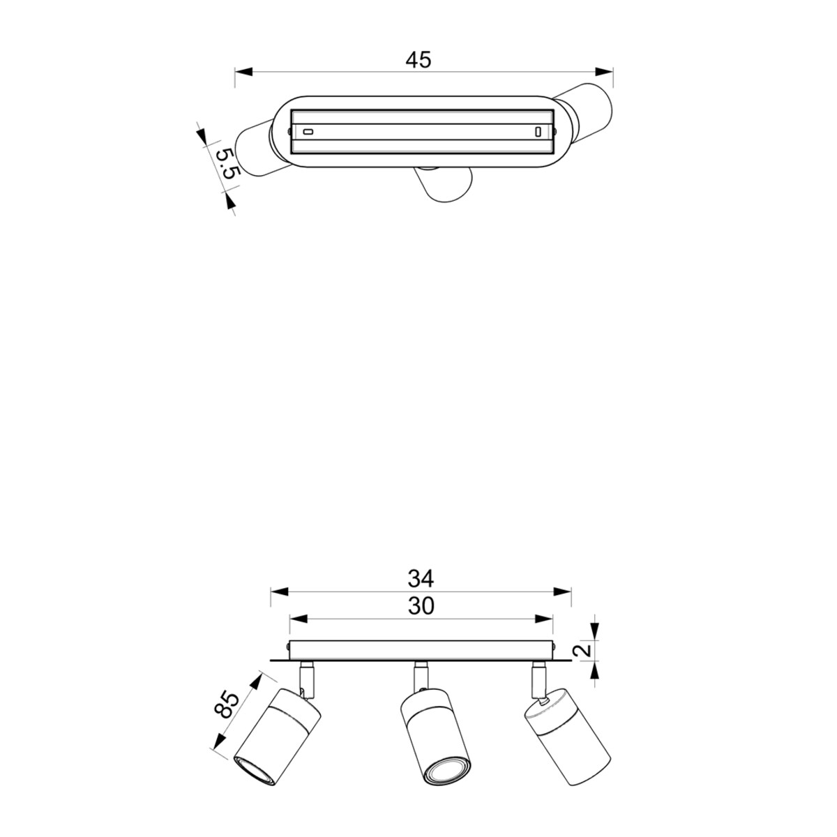 Ruchomy downlight kuchenny Joker loft niebieski złoty