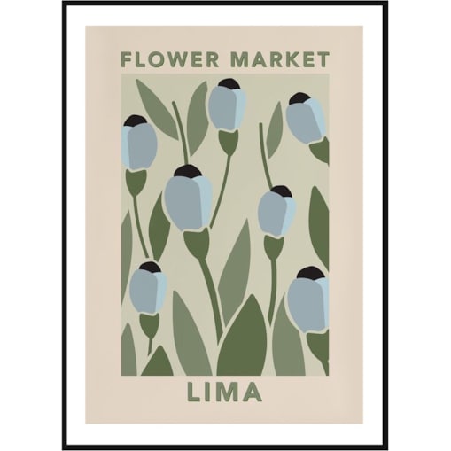 Poster Story, Plakat, Obraz - Flower Market Lima, wymiary 60 x 84 cm