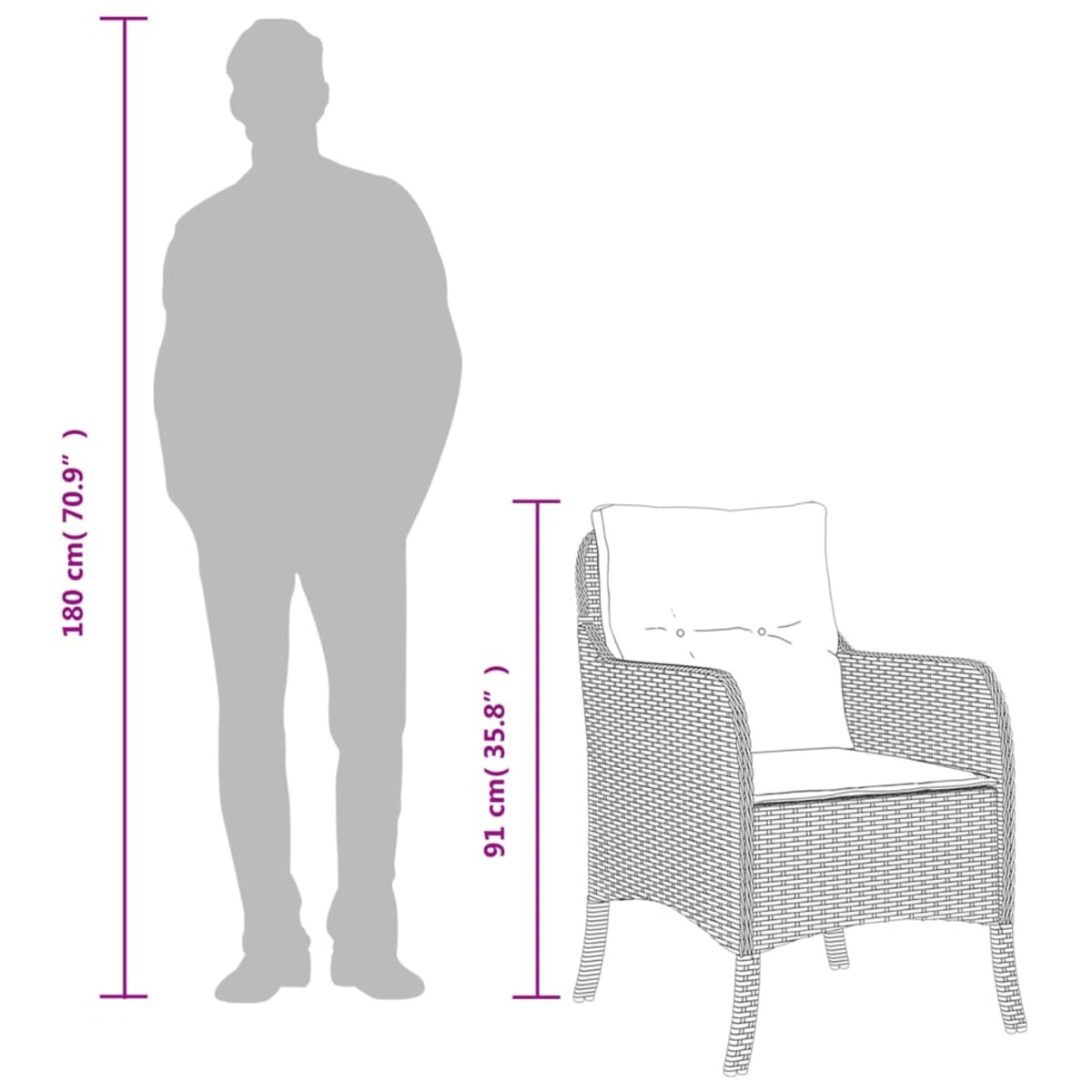 vidaXL 3-cz. zestaw mebli ogrodowych z poduszkami, beżowy, polirattan