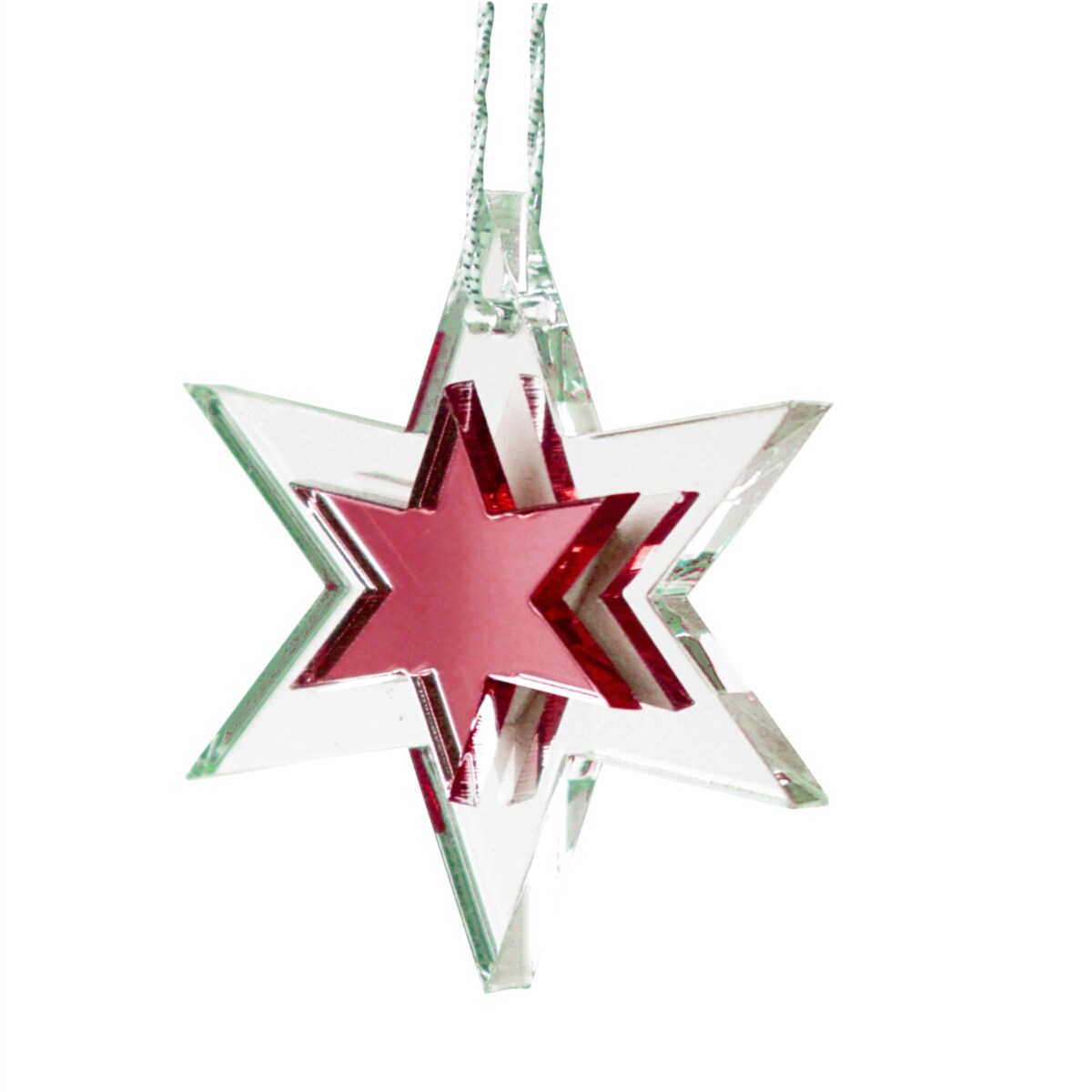 Dekoracja bożonarodzeniowa GWIAZDKI czerwone 6szt.