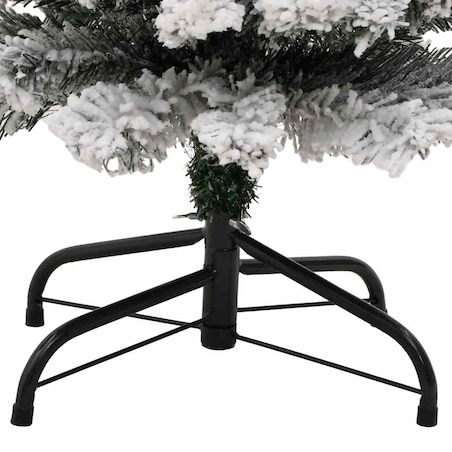 vidaXL Smukła sztuczna choinka pokryta śniegiem, zielona, 150 cm, PVC