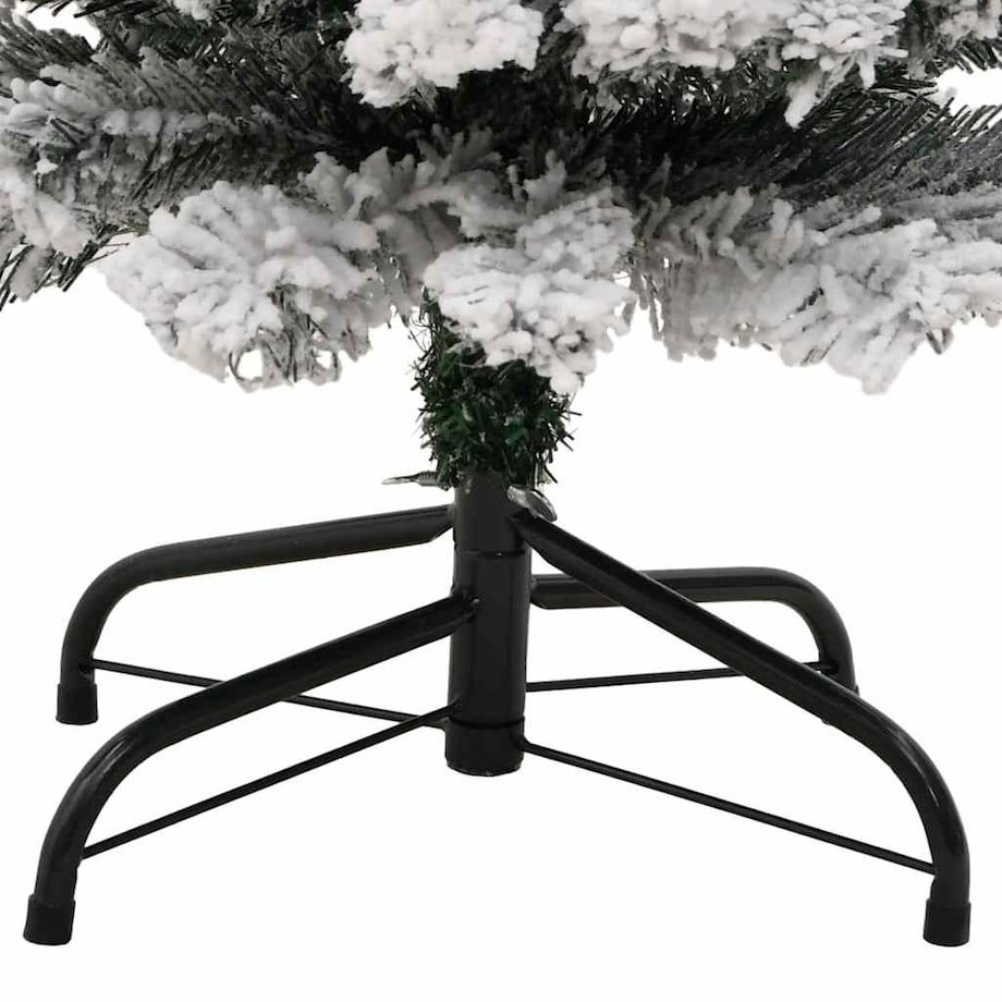 vidaXL Smukła sztuczna choinka pokryta śniegiem, zielona, 150 cm, PVC