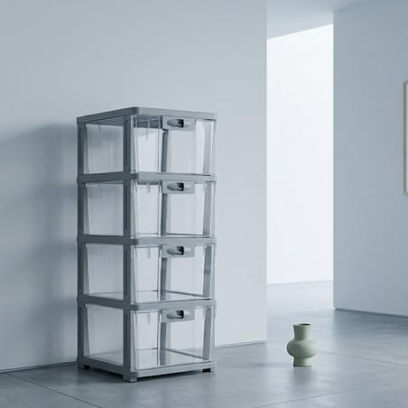 Plastikowy regał na kółkach szafka szuflady szafa 66x 34x 26cm PO21