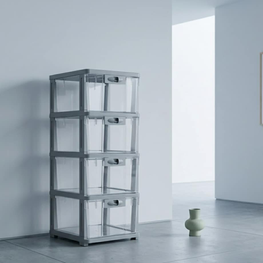 Plastikowy regał na kółkach szafka szuflady szafa 66x 34x 26cm PO21