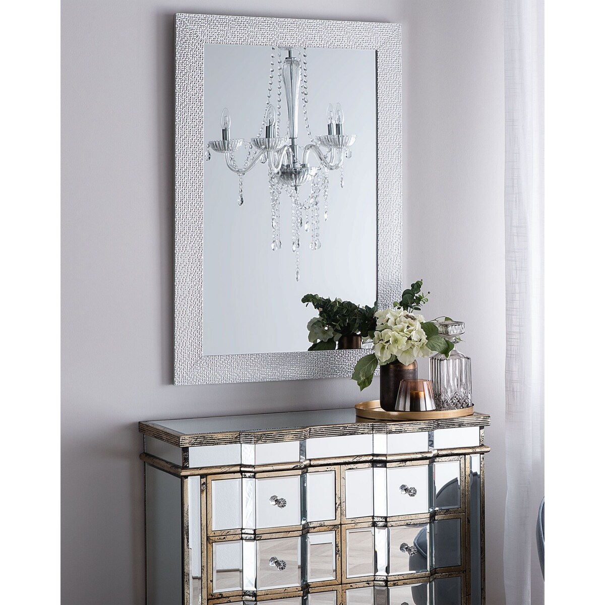 Lustro ścienne 61 x 91 cm srebrne MERVENT