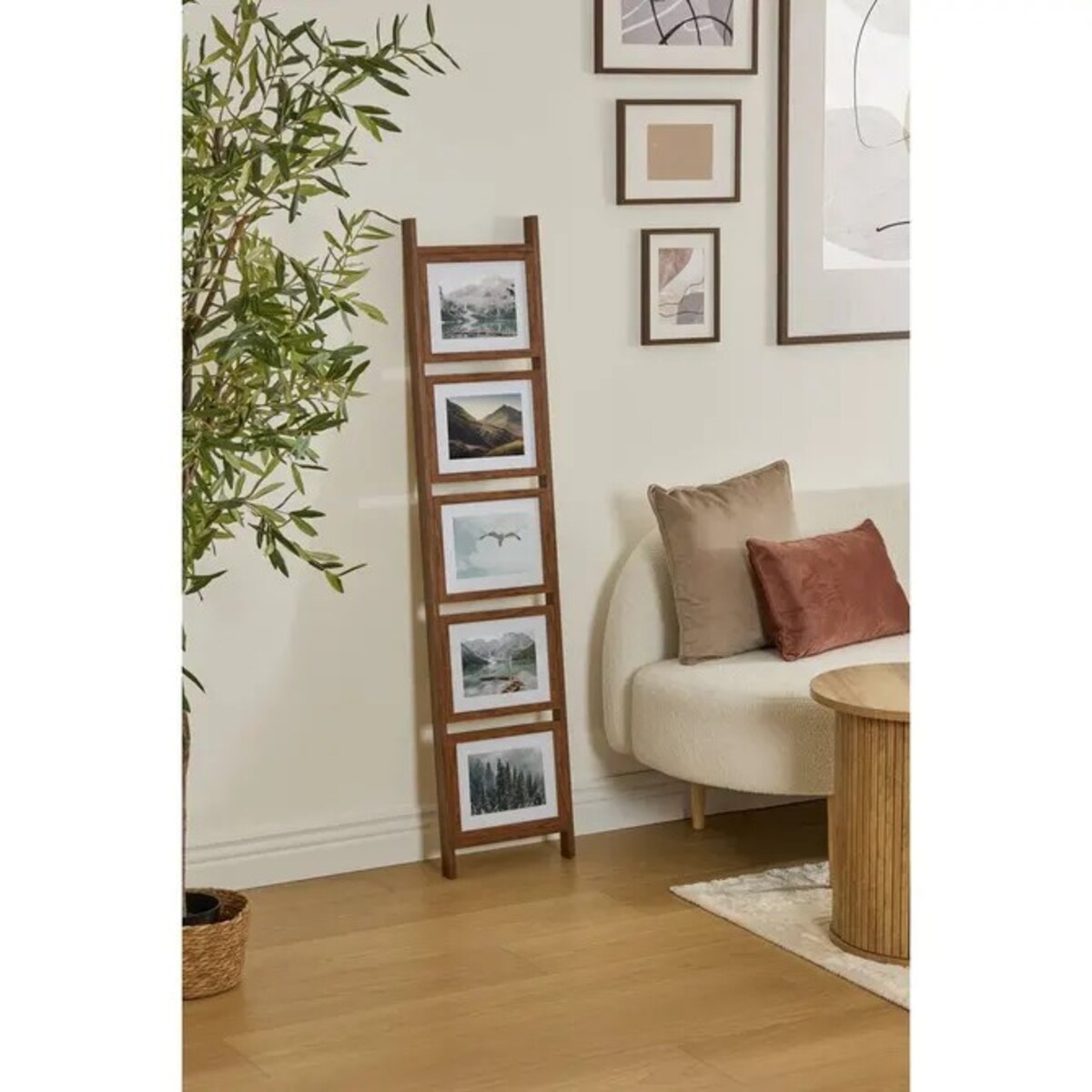 Ramka multi na 5 zdjęć w formi drabinki, 140 cm, ciemnobrązowa