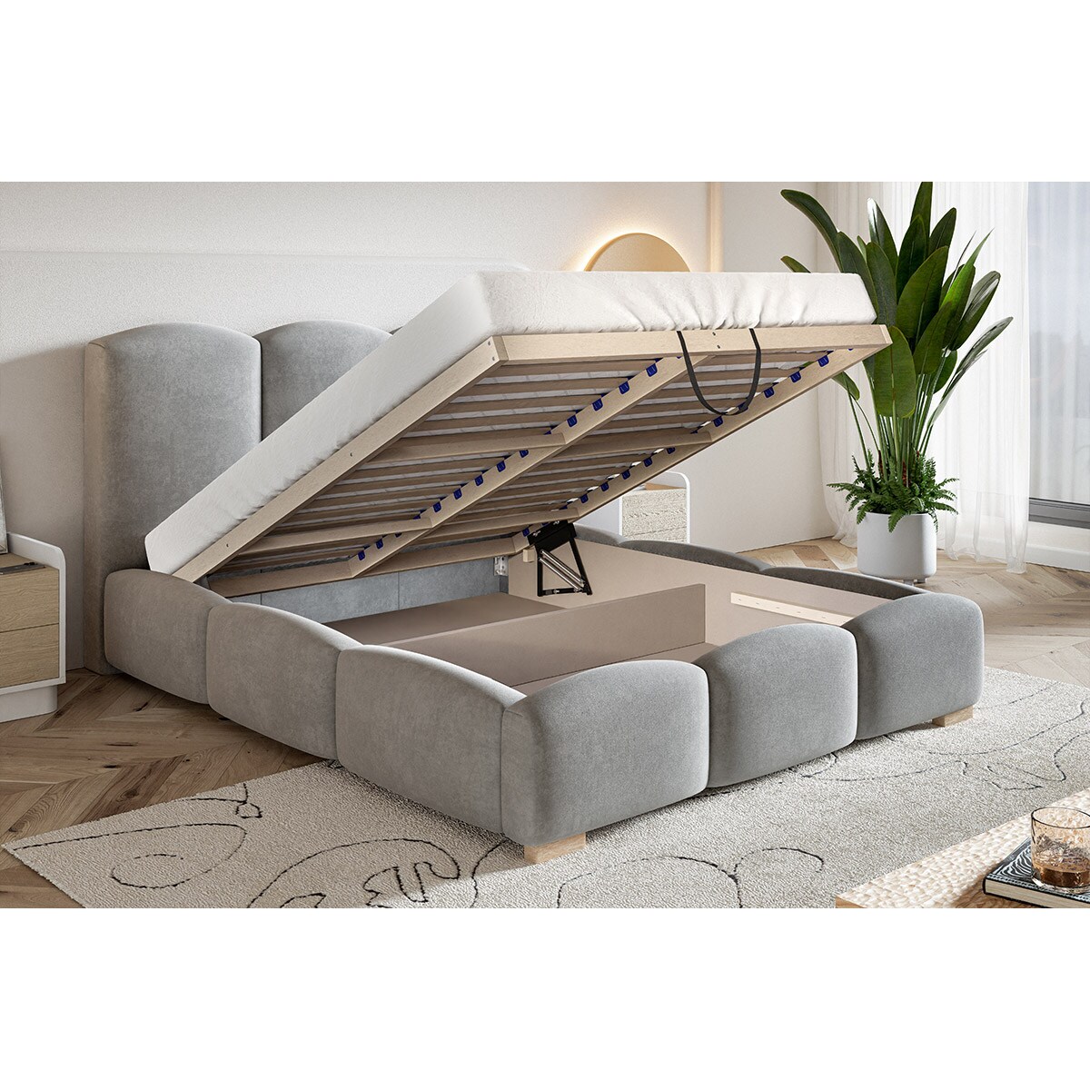 Łóżko do sypialni 180x200 BEN 14 styl nowoczesny- czarne