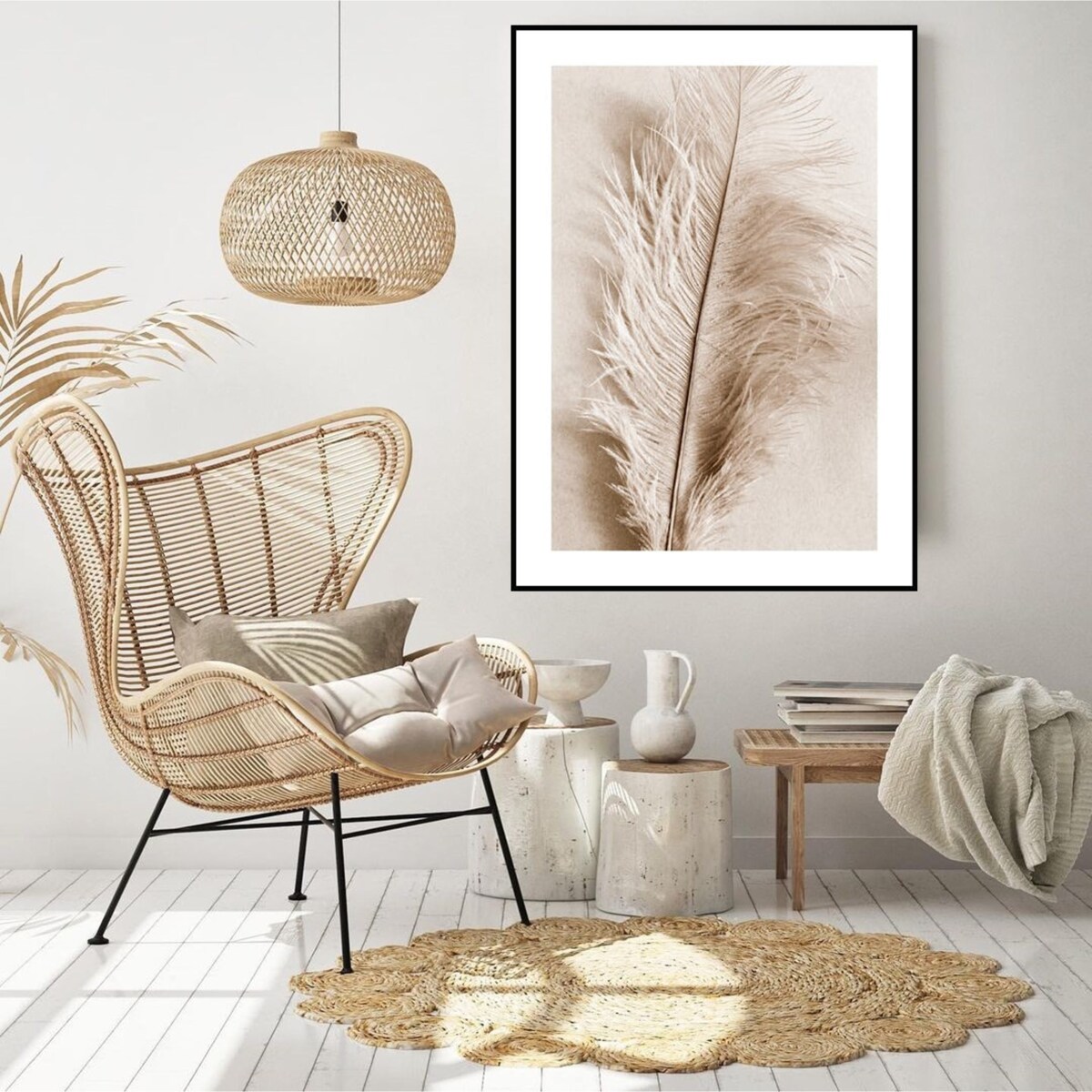 Poster Story, Plakat, Obraz - Piórko Boho, wymiary 30 x 42 cm