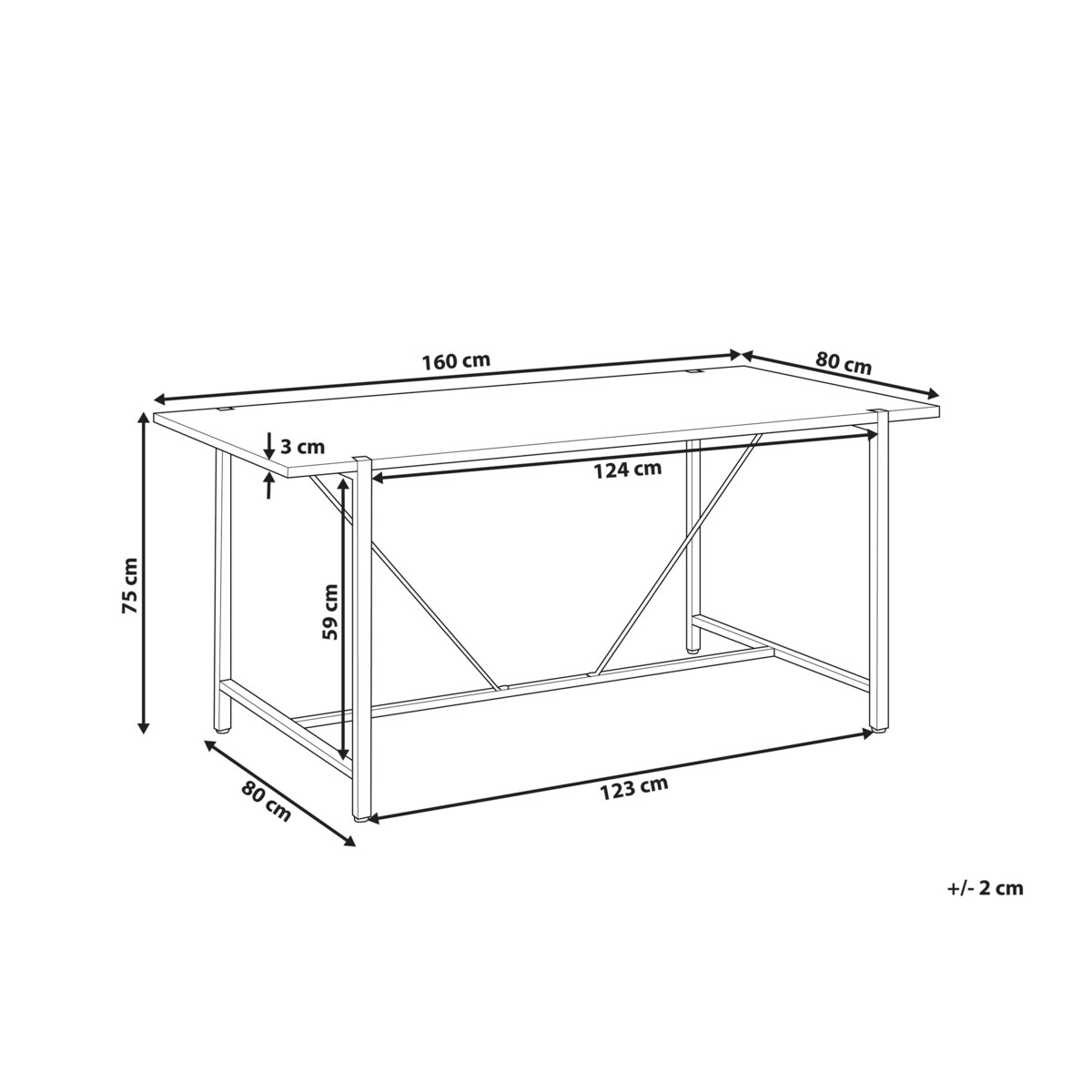 Stół do jadalni SARITAS Brązowy 160 x 80 cm