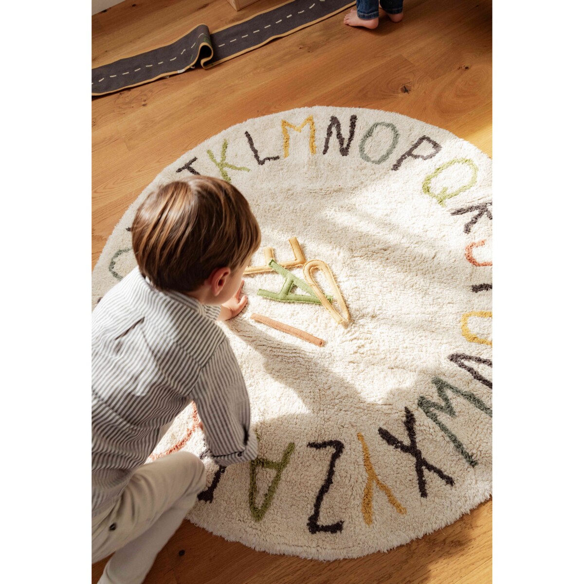Dywan Bawełniany ABC Kolory i Litery, Ø120 cm, Lorena Canals